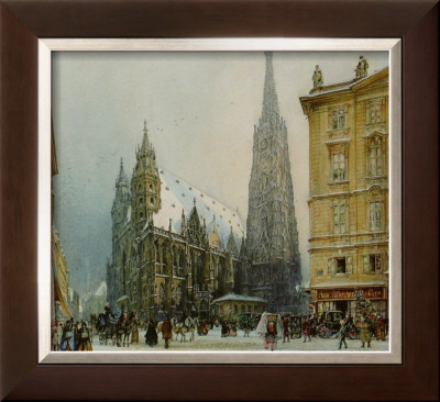 St.Stephen's Cathedral At Christmas, C.1850 by Rudolph Von Alt Pricing Limited Edition Print image