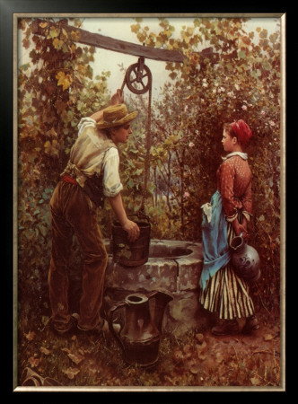 At The Well by Daniel Ridgway Knight Pricing Limited Edition Print image