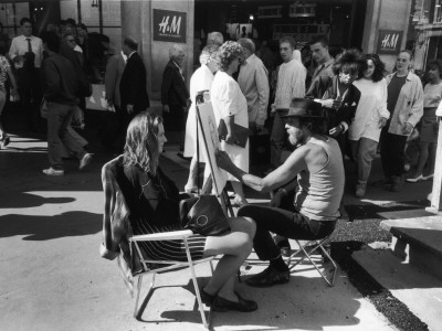 Street Artist - Oxford Street, London by Shirley Baker Pricing Limited Edition Print image