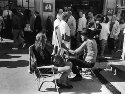 Street Artist - Oxford Street, London by Shirley Baker Pricing Limited Edition Print image