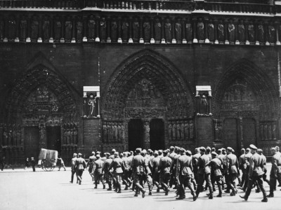 German Soldiers Outside The Notre Dame In Paris by Robert Hunt Pricing Limited Edition Print image