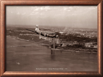 Boeing Stratocruiser, George Washington Bridge, 1949 by Clyde Sunderland Pricing Limited Edition Print image