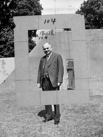 Soviet Ambassador Ivan Maisky, In The Embassy Garden, Immensely Strong Air-Raid Shelter Behind Him by Hans Wild Pricing Limited Edition Print image