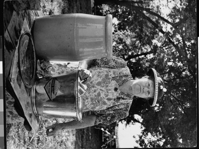 Typical Iowa Church Lady, Ladle In Hand, Ready To Serve At Presbyterian Church Outdoor Supper by Bob Landry Pricing Limited Edition Print image
