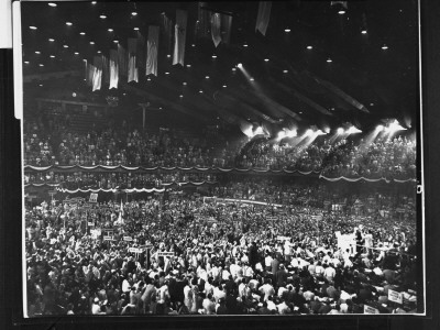 Packed Floor As Eisenhowers Accept Applause From Delegates At Republican National Convention by Gjon Mili Pricing Limited Edition Print image