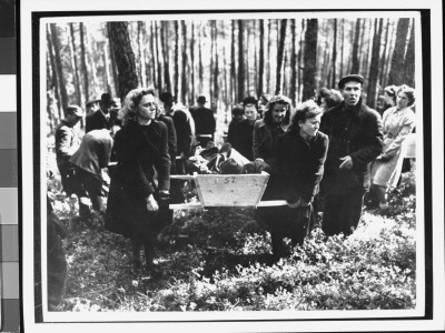 Civilians Of Neunburg Bearing Victims Of Ss Killings To Burial Ground by Wendell N. Hustead Pricing Limited Edition Print image