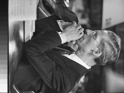 Man Pondering Book In The New York Public Library by Alfred Eisenstaedt Pricing Limited Edition Print image