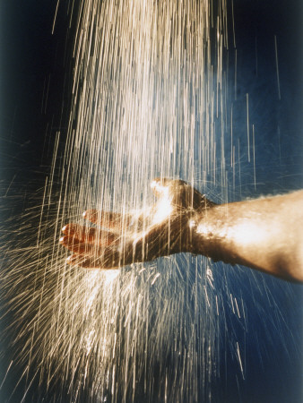 A Hand Reaching Under A Shower by Eva Wernlid Pricing Limited Edition Print image