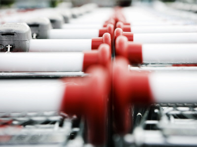 Rows Of Shopping Trolleys With Locks by Gunnar Svanberg Skulasson Pricing Limited Edition Print image