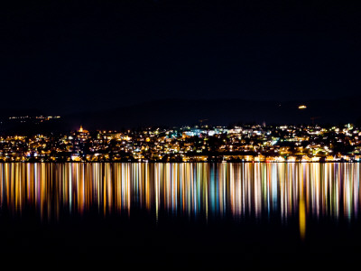 Lake With Reflection Of Lights by Johannes Henseler Pricing Limited Edition Print image