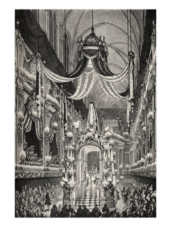 Clergy During The Reign Of Louis Xv (18Th Century), Funeral At Notre Dame For Death Of Dauphiness by Hugh Thomson Pricing Limited Edition Print image