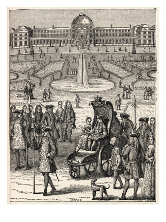 Louis Xv As Child Being Wheeled In The Tuileries Gardens by Gustave Doré Pricing Limited Edition Print image