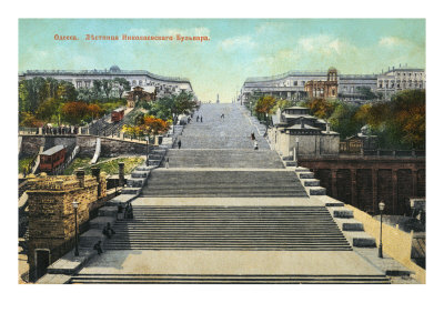 The Famous Steps In Odessa, Ukraine Immortalised By Sergei Eisenstein's Film Battleship Potemkin by Hugh Thomson Pricing Limited Edition Print image