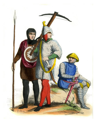 Three Medieval English Soldiers In The Reign Of Henry Iii by Gustave Doré Pricing Limited Edition Print image