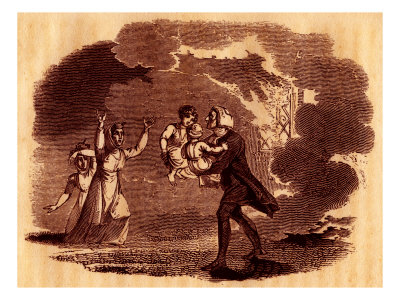 The Vicar Rescues His Children From His Burning House - From The Vicar Of Wakefield by Gustave Dore Pricing Limited Edition Print image