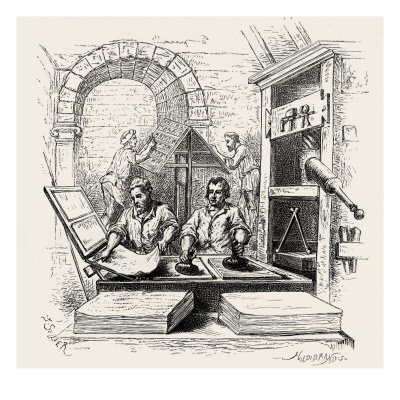 French Printing Press In The 17Th Century by Innes Fripp Pricing Limited Edition Print image