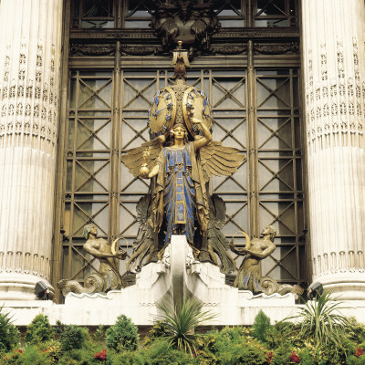 Selfridges Department Store Oxford Street, London, Queen Of Time Clock By Sculptor Gilbert Bayes by Mark Fiennes Pricing Limited Edition Print image