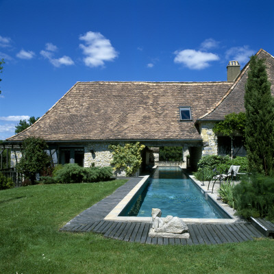 Le Tondu, Beaumont, France, Swimming Pool And House by Mark Fiennes Pricing Limited Edition Print image
