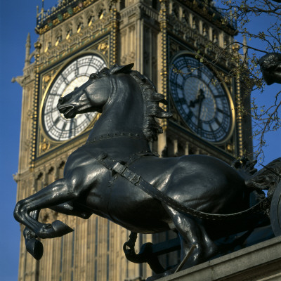 Boadicea's Horse, 1902, And St, Stephen's Tower, Westminster, London, Sculptor: Thomas Thorneycroft by Joe Cornish Pricing Limited Edition Print image