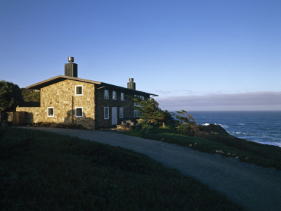 Morley Baer Stone House, Carmel, California, 1965, Exterior From Street, Architect: William Wurster by Alan Weintraub Pricing Limited Edition Print image