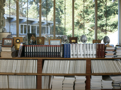 Linus Pauling's House, Big Sur, California, 1965, Bookcase, Nobel Prize Winning Scientist by Alan Weintraub Pricing Limited Edition Print image