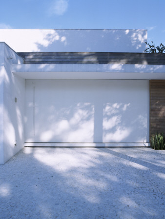 Big White House, Sao Paulo, Front Exterior With Sliding Front Door Closed, Architect: Marcio Kogan by Alan Weintraub Pricing Limited Edition Print image
