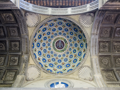 Ceiling Detail Of Dome, Basilica Of Santa Croce, Florence, Italy by David Clapp Pricing Limited Edition Print image
