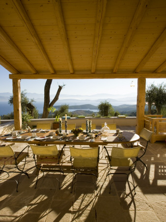 Covered Terrace With A View Of Ionian Islands, Corfu by Clive Nichols Pricing Limited Edition Print image