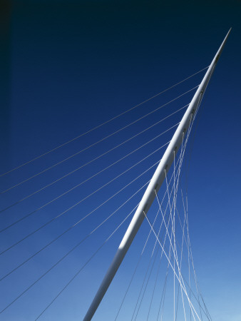 Trinity Bridge, Salford, Manchester, England, Detail Of Pylon, Architect: Santiago Calatrava by John Edward Linden Pricing Limited Edition Print image