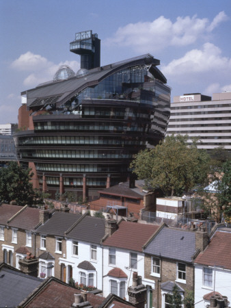 The Ark, Hammersmith, London, 1990, Terraced Houses In Foreground, Architect: Ralph Erskine by Lewis Gasson Pricing Limited Edition Print image