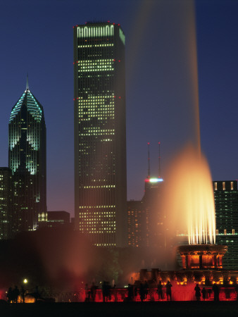 Buckingham Fountain In Grant Park And Skyline, Chicago by Marcel Malherbe Pricing Limited Edition Print image