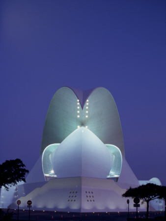 Auditorio De Tenerife, Santa Cruz, Canary Islands, Dusk Shot Of Front Elevation by Richard Bryant Pricing Limited Edition Print image