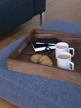 Coffee Break Floor Cushions And Tray With Mugs And Biscuits by Richard Powers Pricing Limited Edition Print image