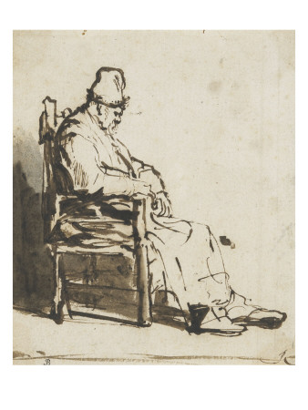 Homme Âgé Assis by Rembrandt Van Rijn Pricing Limited Edition Print image