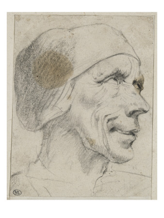 Tete D'homme Coiffe D'une Calotte by Leonard De Vinci Pricing Limited Edition Print image