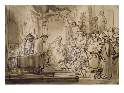 Jesus Enfant Au Milieu Les Docteurs by Rembrandt Van Rijn Pricing Limited Edition Print image