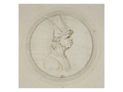 Homme De Profil Coiffé D'un Bonnet Pointu À Plume by Léonard De Vinci Pricing Limited Edition Print image