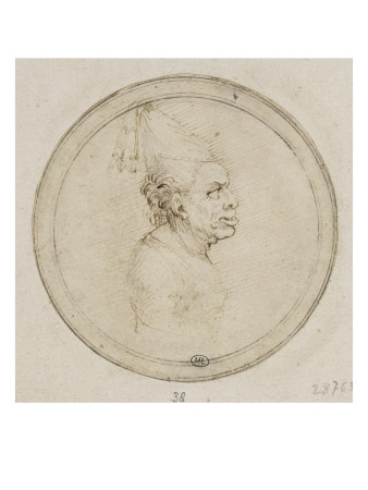 Femme De Profil, Coiffee D'une Sorte De Henin by Leonard De Vinci Pricing Limited Edition Print image