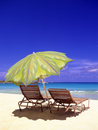 Beach Umbrella, Abaco, Bamahas by Michael Defreitas Pricing Limited Edition Print image