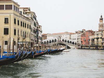 Gondolas Along The Grand Canal, Venice, Italy by Dennis Flaherty Pricing Limited Edition Print image