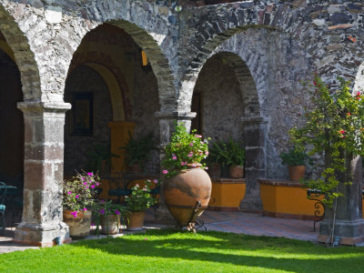 Courtyard Of A Villa In San Miguel, San Miguel De Allende, Guanajuato State, Mexico by Julie Eggers Pricing Limited Edition Print image