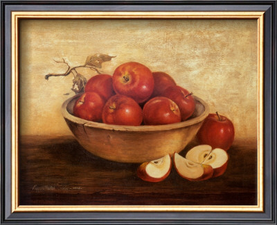 Apples In Wood Bowl by Peggy Thatch Sibley Pricing Limited Edition Print image