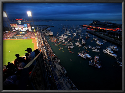Texas Rangers V San Francisco Giants, Game 1: Boaters And Fans Congregate In Mccovey Cove by Doug Pensinger Pricing Limited Edition Print image