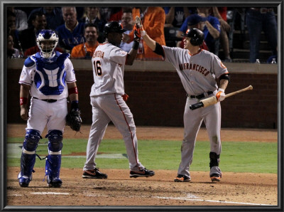 San Francisco Giants V Texas Rangers, Game 4: Edgar Renteria,Freddy Sanchez by Doug Pensinger Pricing Limited Edition Print image