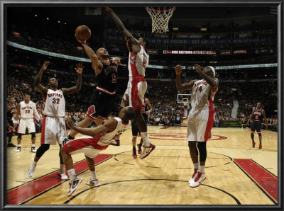 Chicago Bulls V Toronto Raptors: Ed Davis, Carlos Boozer, Demar Derozan, Amir Johnson And Julian Wr by Ron Turenne Pricing Limited Edition Print image