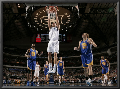 Golden State Warriors V Dallas Mavericks: Dirk Nowitzki And Lou Amundson by Glenn James Pricing Limited Edition Print image