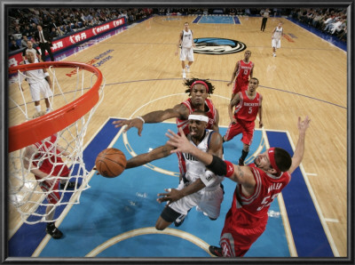Houston Rockets V Dallas Mavericks: Jason Terry, Brad Miller And Jordan Hill by Glenn James Pricing Limited Edition Print image