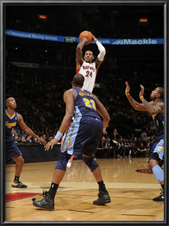 Denver Nuggets V Toronto Raptors: Sonny Weems And Shelden Williams by Ron Turenne Pricing Limited Edition Print image