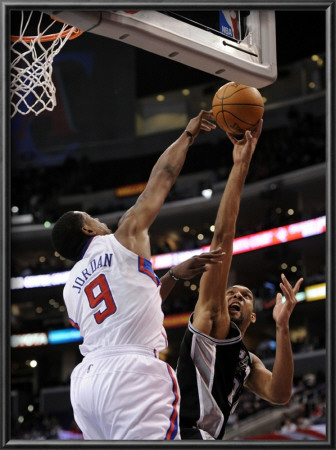 San Antonio Spurs V Los Angeles Clippers: Tim Duncan And Deandre Jordan by Harry How Pricing Limited Edition Print image