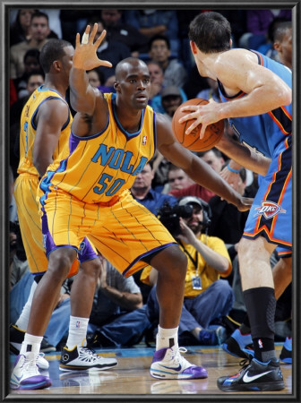 Oklahoma City Thunder V New Orleans Hornets: Emeka Okafor by Layne Murdoch Pricing Limited Edition Print image